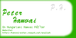 peter hamvai business card